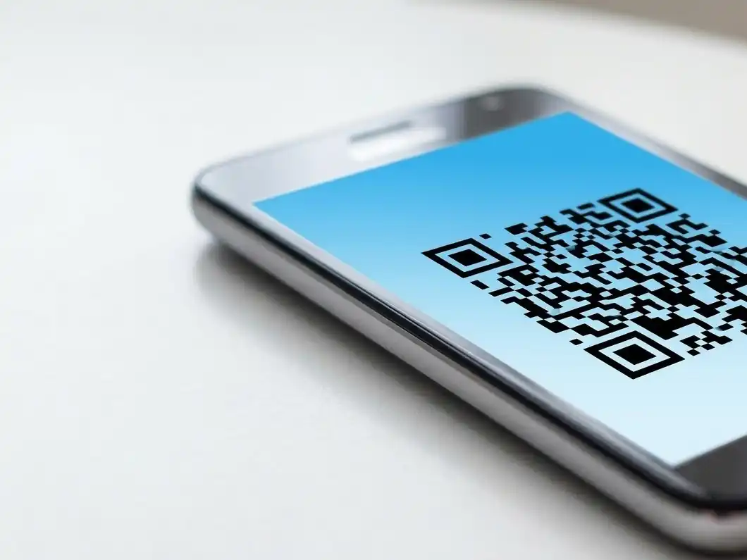 A smartphone screen showing a QR code
